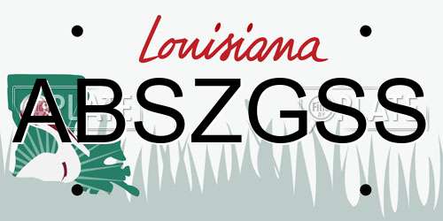 ABSZGSS Louisiana License Plate