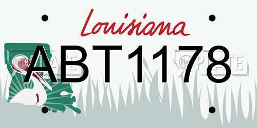 ABT1178 Louisiana License Plate