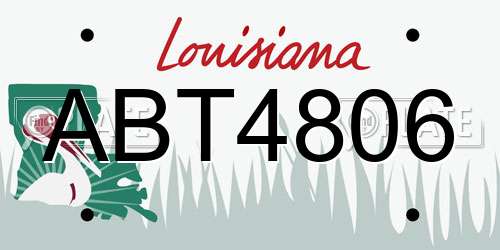 ABT4806 Louisiana License Plate