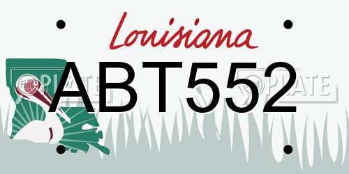 ABT552 Louisiana License Plate