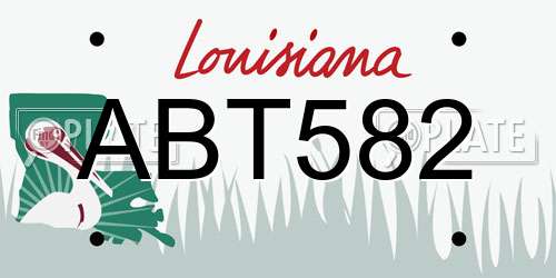 ABT582 Louisiana License Plate