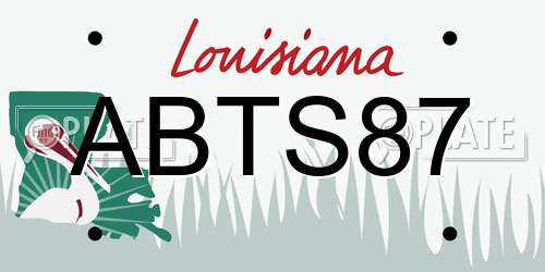 ABTS87 Louisiana License Plate