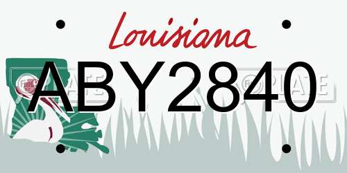 ABY2840 Louisiana License Plate