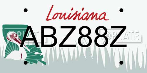 ABZ88Z Louisiana License Plate