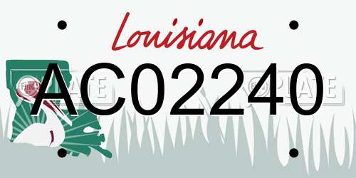 AC02240 Louisiana License Plate