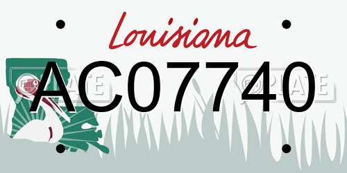 AC07740 Louisiana License Plate