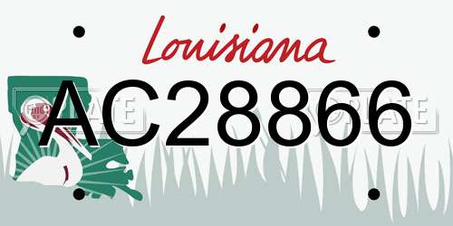 AC28866 Louisiana License Plate