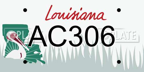 AC306 Louisiana License Plate