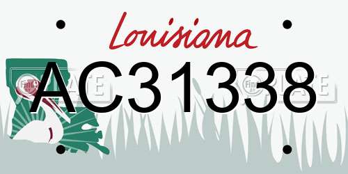 AC31338 Louisiana License Plate
