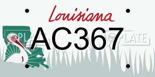 AC367 Louisiana License Plate