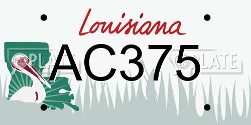 AC375 Louisiana License Plate