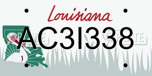 AC3I338 Louisiana License Plate
