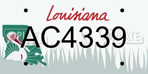 AC4339 Louisiana License Plate