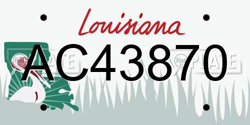 AC43870 Louisiana License Plate