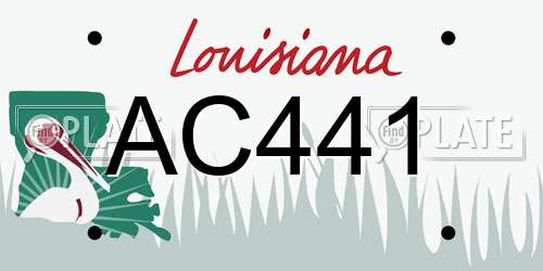 AC441 Louisiana License Plate