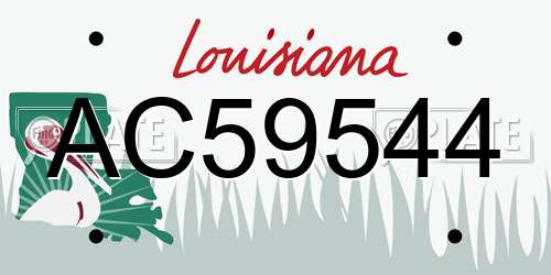 AC59544 Louisiana License Plate