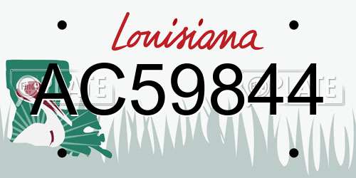 AC59844 Louisiana License Plate
