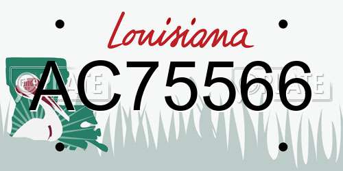 AC75566 Louisiana License Plate