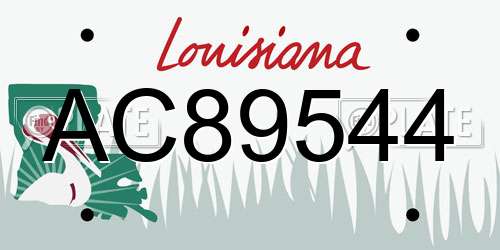 AC89544 Louisiana License Plate