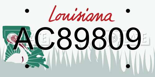 AC89809 Louisiana License Plate