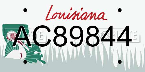 AC89844 Louisiana License Plate