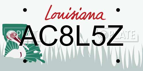 AC8L5Z Louisiana License Plate