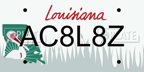 AC8L8Z Louisiana License Plate