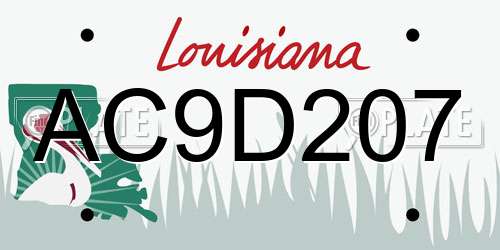AC9D207 Louisiana License Plate