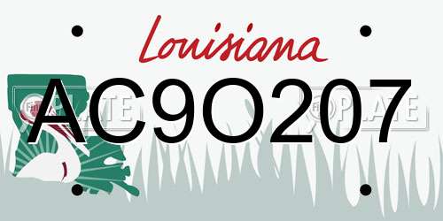 AC9O207 Louisiana License Plate