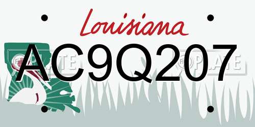 AC9Q207 Louisiana License Plate