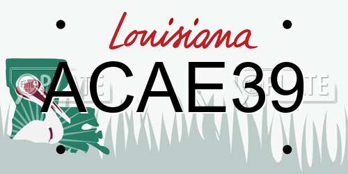 ACAE39 Louisiana License Plate