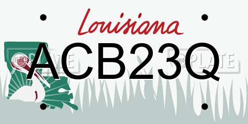 ACB23Q Louisiana License Plate