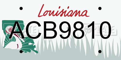 ACB9810 Louisiana License Plate