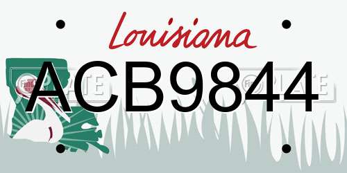 ACB9844 Louisiana License Plate