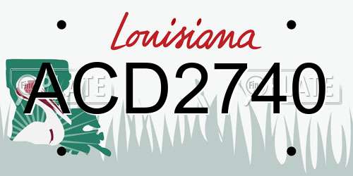 ACD2740 Louisiana License Plate