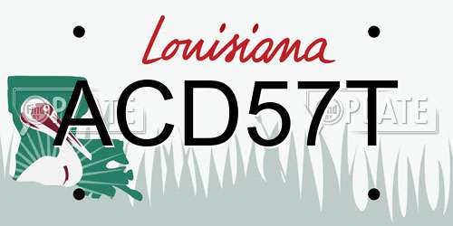 ACD57T Louisiana License Plate