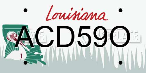 ACD59O Louisiana License Plate