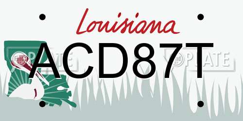 ACD87T Louisiana License Plate