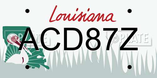 ACD87Z Louisiana License Plate