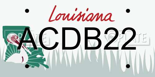 ACDB22 Louisiana License Plate