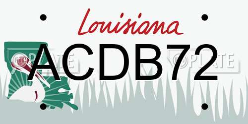 ACDB72 Louisiana License Plate