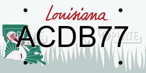 ACDB77 Louisiana License Plate