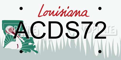 ACDS72 Louisiana License Plate