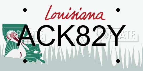ACK82Y Louisiana License Plate