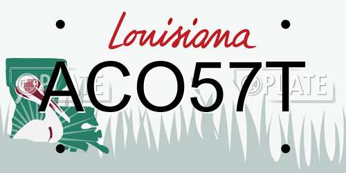 ACO57T Louisiana License Plate