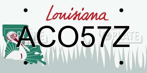 ACO57Z Louisiana License Plate