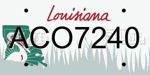 ACO7240 Louisiana License Plate