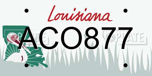 ACO877 Louisiana License Plate