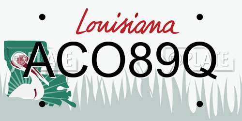 ACO89Q Louisiana License Plate