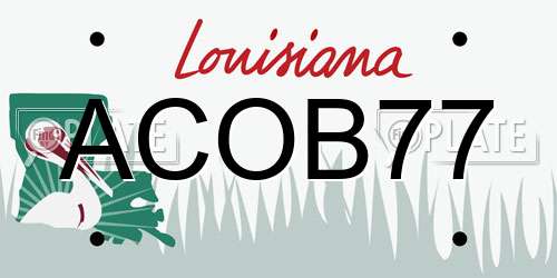 ACOB77 Louisiana License Plate